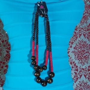 Wood bead necklace set